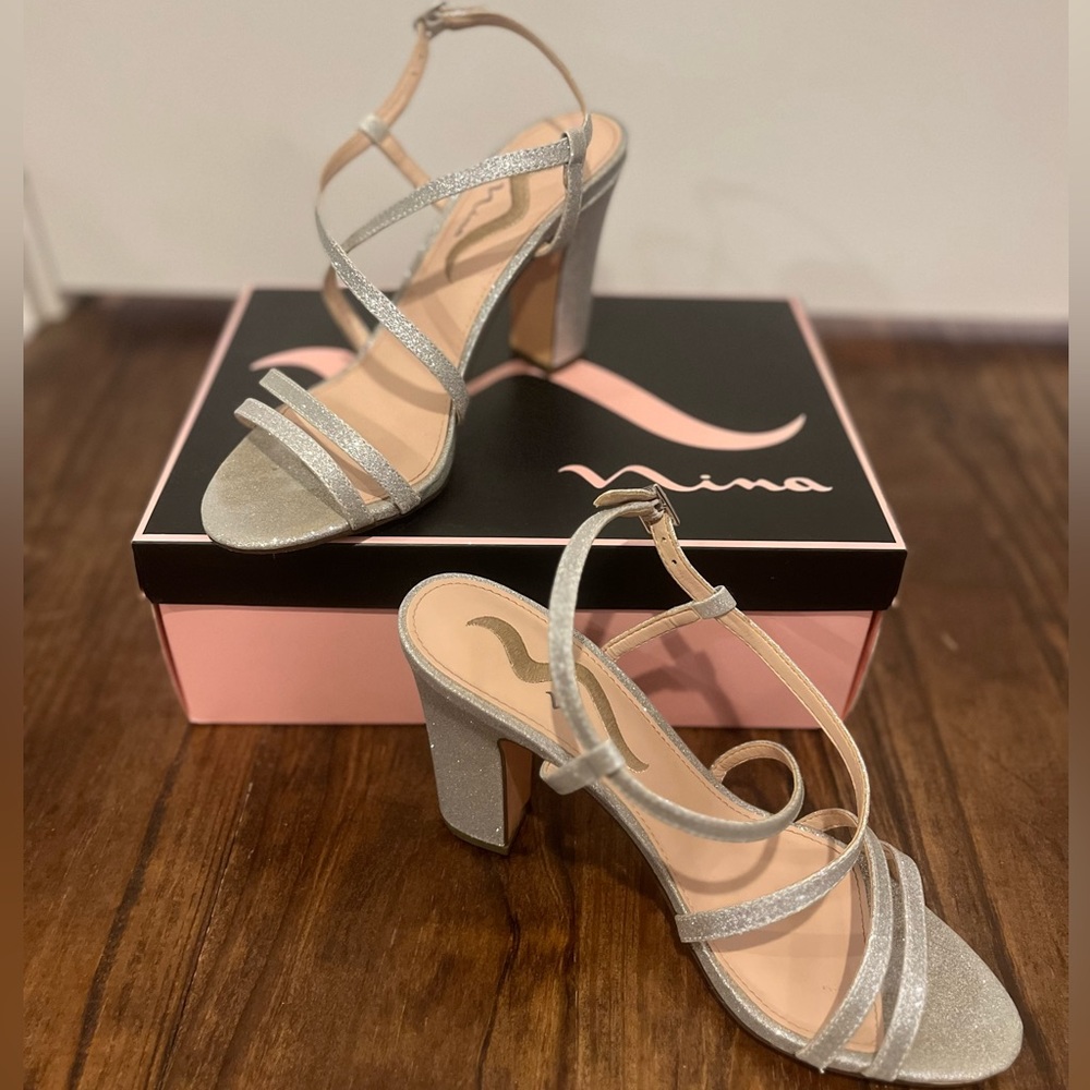 Glittery pageant or prom heels from Nina, only worn once.